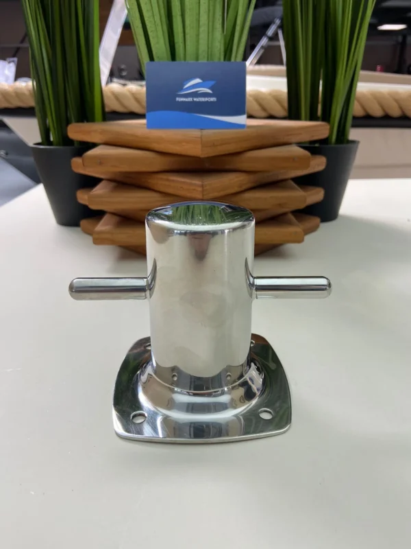 Rvs bolder met voetplaat (92mm x 92mm) aanmeren sloep- nr1