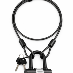Beveiligingsset met Beugelslot & Staalkabel – 1,5 meter – Ø 8 mm